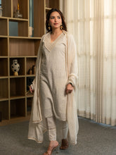 Schiffli Kurta Set with Dupatta and Pants
